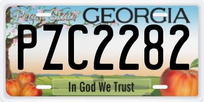 GA license plate PZC2282