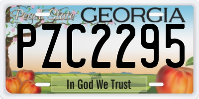 GA license plate PZC2295
