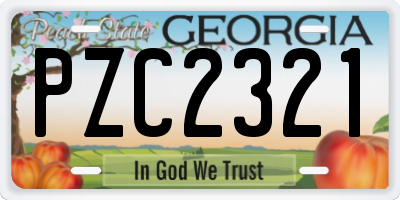 GA license plate PZC2321