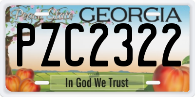 GA license plate PZC2322