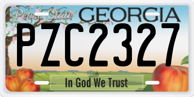 GA license plate PZC2327