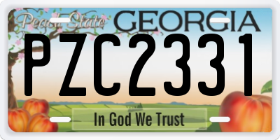 GA license plate PZC2331