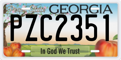 GA license plate PZC2351