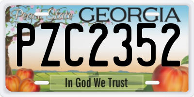 GA license plate PZC2352