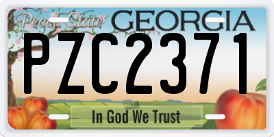 GA license plate PZC2371