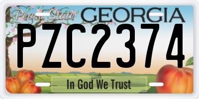 GA license plate PZC2374