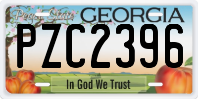 GA license plate PZC2396