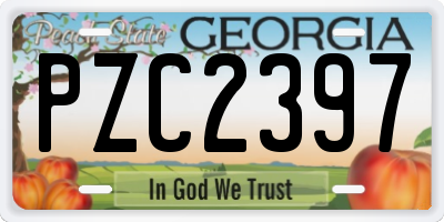 GA license plate PZC2397