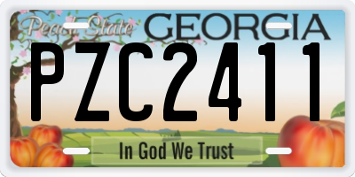 GA license plate PZC2411