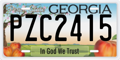 GA license plate PZC2415