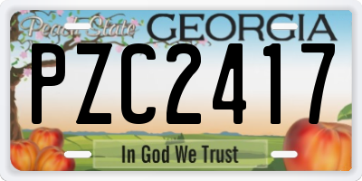 GA license plate PZC2417