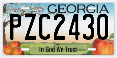 GA license plate PZC2430