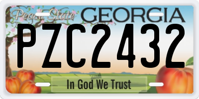 GA license plate PZC2432