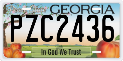 GA license plate PZC2436