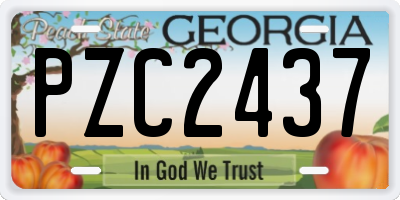 GA license plate PZC2437