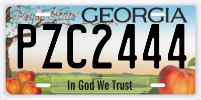 GA license plate PZC2444