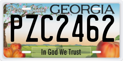 GA license plate PZC2462