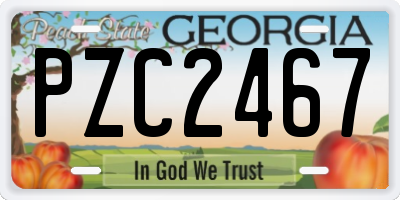 GA license plate PZC2467