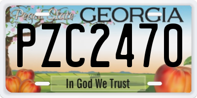 GA license plate PZC2470