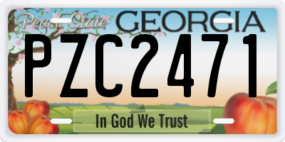 GA license plate PZC2471