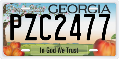 GA license plate PZC2477