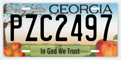 GA license plate PZC2497