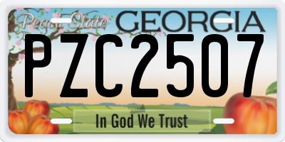 GA license plate PZC2507