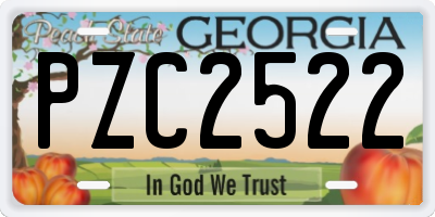 GA license plate PZC2522