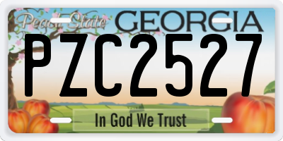GA license plate PZC2527
