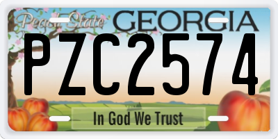GA license plate PZC2574
