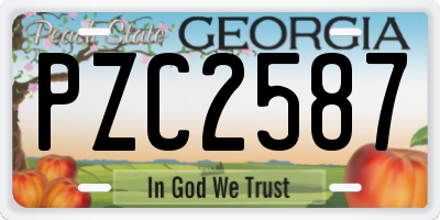 GA license plate PZC2587