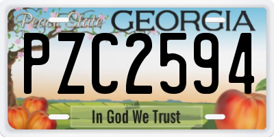 GA license plate PZC2594