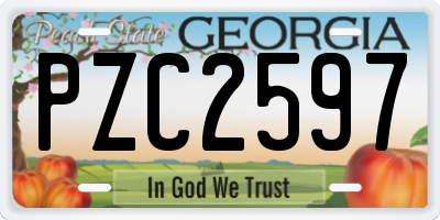 GA license plate PZC2597