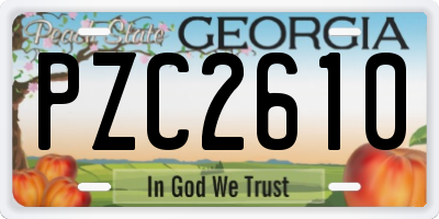 GA license plate PZC2610