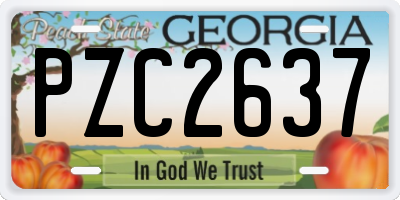 GA license plate PZC2637