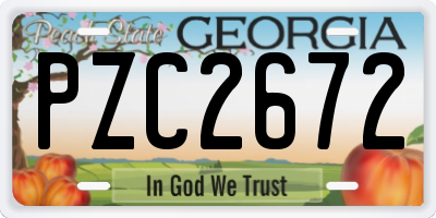 GA license plate PZC2672