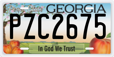 GA license plate PZC2675