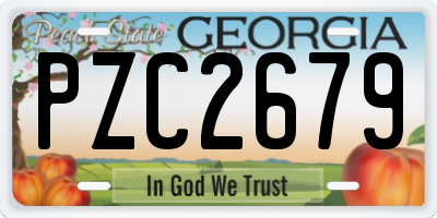 GA license plate PZC2679