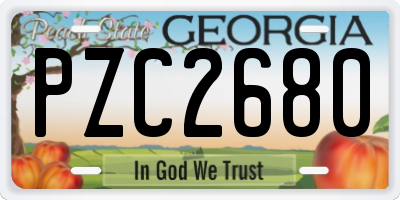 GA license plate PZC2680