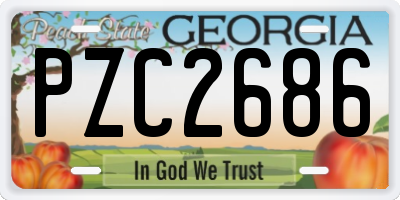 GA license plate PZC2686