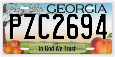 GA license plate PZC2694