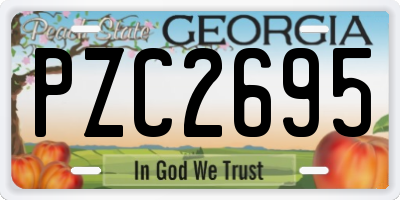 GA license plate PZC2695