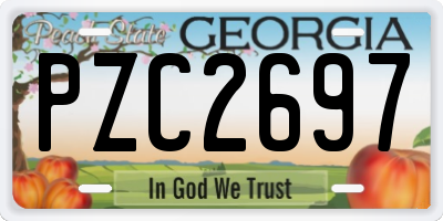 GA license plate PZC2697