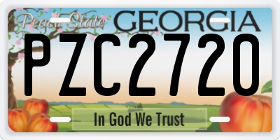 GA license plate PZC2720