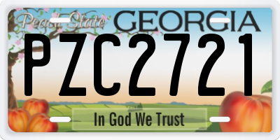 GA license plate PZC2721