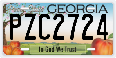 GA license plate PZC2724