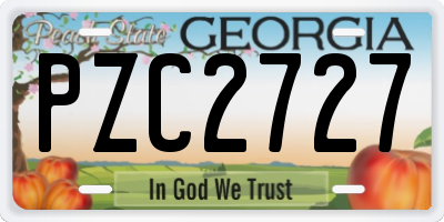 GA license plate PZC2727