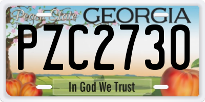 GA license plate PZC2730