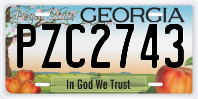 GA license plate PZC2743