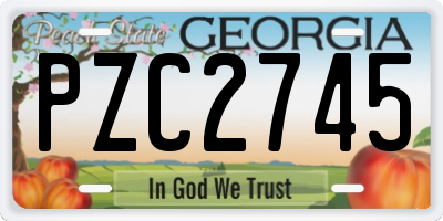 GA license plate PZC2745